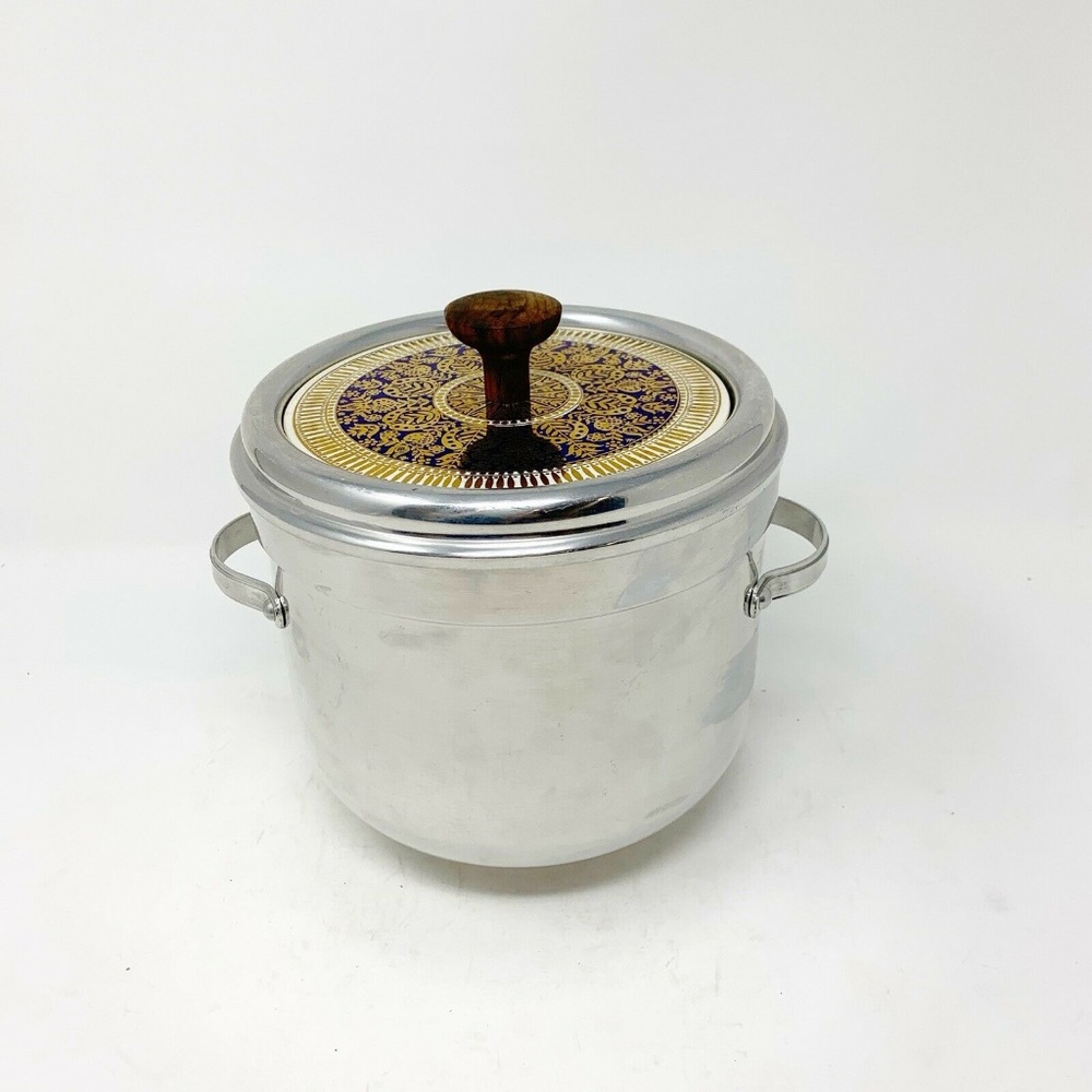 BW Buenilum Aluminum 50s 60s Ice Bucket Milk Glass